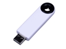 USB 2.0- флешка промо на 32 Гб прямоугольной формы, выдвижной механизм (черный/белый) 32Gb