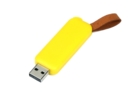 USB 2.0- флешка промо на 64 Гб прямоугольной формы, выдвижной механизм (желтый) 64Gb