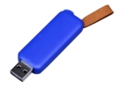 USB 2.0- флешка промо на 64 Гб прямоугольной формы, выдвижной механизм (синий) 64Gb