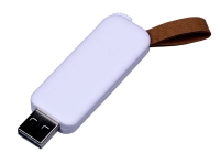 USB 2.0- флешка промо на 4 Гб прямоугольной формы, выдвижной механизм (белый) 4Gb