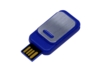 USB 2.0- флешка промо на 64 Гб прямоугольной формы, выдвижной механизм (синий) 64Gb (Изображение 1)