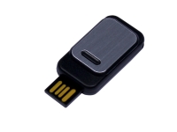 USB 2.0- флешка промо на 32 Гб прямоугольной формы, выдвижной механизм (черный) 32Gb