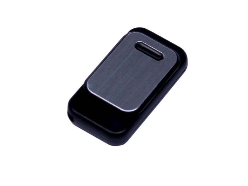 USB 2.0- флешка промо на 32 Гб прямоугольной формы, выдвижной механизм (черный) 32Gb (Изображение 2)