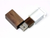 USB 2.0- флешка на 32 Гб прямоугольной формы, под гравировку 3D логотипа (коричневый/зеленый/прозрачный) 32Gb (Изображение 2)