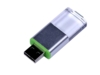 USB 2.0- флешка промо на 16 Гб прямоугольной формы, выдвижной механизм (зеленый) 16Gb (Изображение 1)