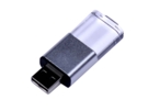 USB 2.0- флешка промо на 16 Гб прямоугольной формы, выдвижной механизм (черный) 16Gb