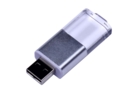 USB 2.0- флешка промо на 16 Гб прямоугольной формы, выдвижной механизм (белый) 16Gb