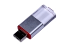 USB 2.0- флешка промо на 64 Гб прямоугольной формы, выдвижной механизм (красный) 64Gb