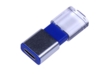 USB 2.0- флешка промо на 64 Гб прямоугольной формы, выдвижной механизм (синий) 64Gb (Изображение 2)