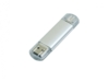 USB 2.0/micro USB- флешка на 16 Гб (серебристый) 16Gb (Изображение 1)