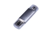 USB 2.0/micro USB/Type-C- флешка на 32 Гб (серебристый) 32Gb (Изображение 1)