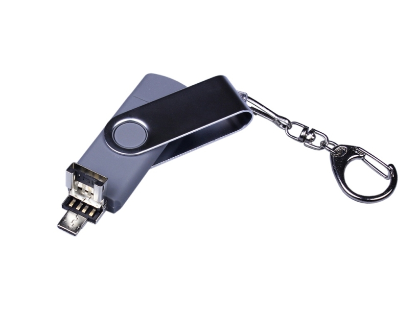 USB 2.0/micro USB/Type-C- флешка на 32 Гб c поворотным механизмом (Изображение 3)