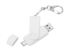 USB 3.0/micro USB/Type-C - флешка на 32 Гб 3-в-1 с поворотным механизмом (белый) 32Gb (Изображение 3)