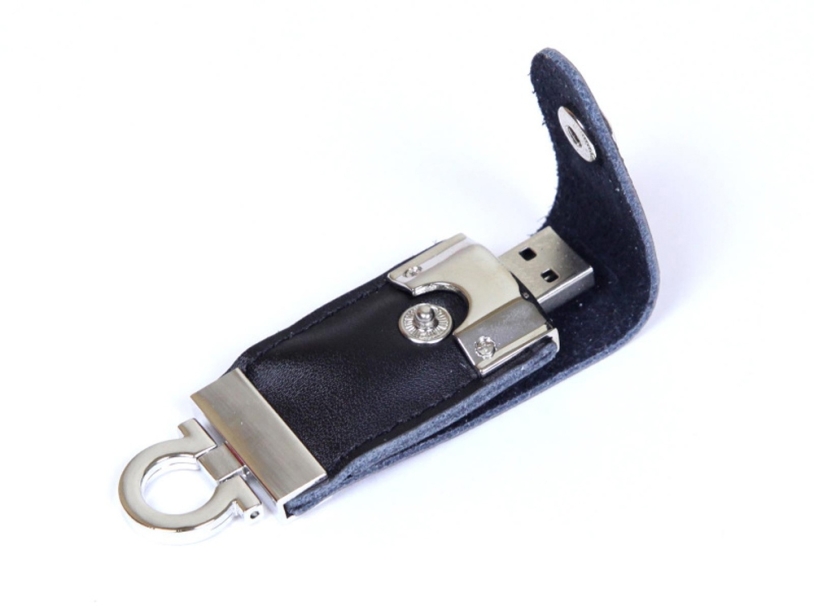 USB 2.0- флешка на 16 Гб в виде брелока (черный) 16Gb (Изображение 1)