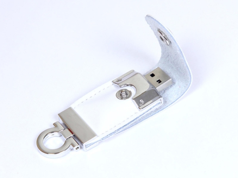 USB 2.0- флешка на 16 Гб в виде брелока (белый) 16Gb (Изображение 1)