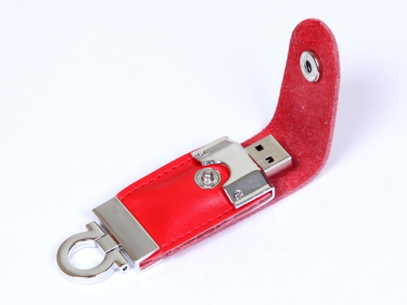 USB 2.0- флешка на 8 Гб в виде брелока (красный) 8Gb (Изображение 1)