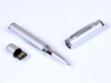 USB 2.0- флешка на 16 Гб в виде ручки с мини чипом (серебристый) 16Gb (Изображение 1)
