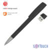 Ручка с флеш-картой USB 16GB «TURNUSsofttouch M» (черный) (Изображение 1)