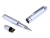 USB 2.0- флешка на 64 Гб в виде ручки с мини чипом (серебристый) 64Gb (Изображение 1)