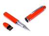 USB 2.0- флешка на 16 Гб в виде ручки с мини чипом (оранжевый) 16Gb (Изображение 1)