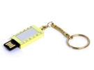 USB 2.0- флешка на 16 Гб Кулон с кристаллами и мини чипом (золотистый/серебристый) 16Gb