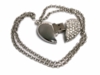USB 2.0- флешка на 64 Гб Сердце с кристаллами (серебристый) 64Gb (Изображение 1)