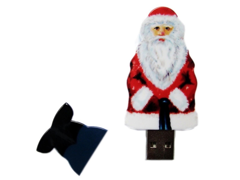 USB 2.0- флешка на 4 Гб Дед Мороз (красный/белый) 4Gb (Изображение 1)
