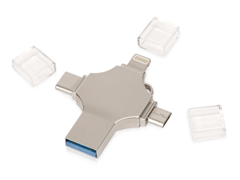 USB-флешка 3.0 на 32 Гб 4-в-1 Ultra, серебристый (Изображение 2)