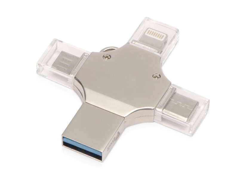 USB-флешка 3.0 на 32 Гб 4-в-1 Ultra, серебристый (Изображение 4)