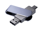 USB 2.0-флешка на 64 Гб 3-в-1 с разъемами Micro USB и USB-C (серебристый) 64Gb