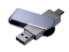USB 2.0-флешка на 32 Гб 3-в-1 с разъемами Micro USB и USB-C (серебристый) 32Gb (Изображение 1)