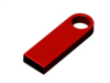 USB 2.0-флешка на 128 Гб с мини чипом и круглым отверстием (красный) 128Gb (Изображение 1)