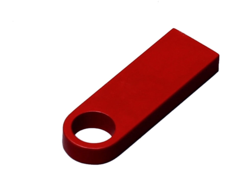 USB 2.0-флешка на 128 Гб с мини чипом и круглым отверстием (красный) 128Gb (Изображение 2)