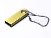 USB 2.0-флешка на 128 Гб с мини чипом и круглым отверстием (золотистый) 128Gb (Изображение 1)