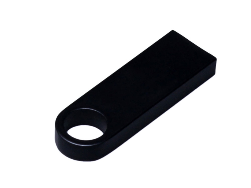 USB 2.0-флешка на 128 Гб с мини чипом и круглым отверстием (черный) 128Gb (Изображение 3)