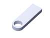 USB 2.0-флешка на 128 Гб с мини чипом и круглым отверстием (белый) 128Gb (Изображение 1)