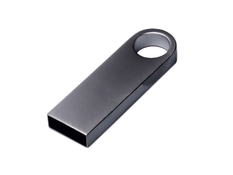 USB 2.0-флешка на 128 Гб с мини чипом и круглым отверстием (серебристый) 128Gb (Изображение 2)