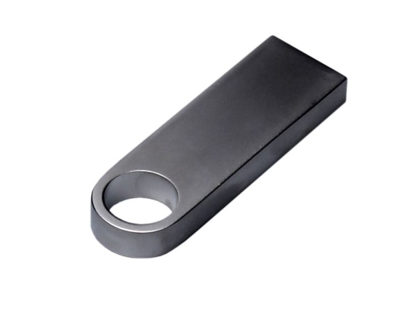 USB 2.0-флешка на 128 Гб с мини чипом и круглым отверстием (серебристый) 128Gb (Изображение 3)