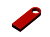 USB 2.0-флешка на 64 Гб с мини чипом и круглым отверстием (красный) 64Gb (Изображение 1)