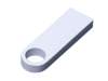 USB 2.0-флешка на 64 Гб с мини чипом и круглым отверстием (белый) 64Gb (Изображение 1)