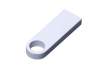 USB 2.0-флешка на 32 Гб с мини чипом и круглым отверстием (белый) 32Gb (Изображение 1)