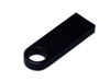 USB 2.0-флешка на 16 Гб с мини чипом и круглым отверстием (черный) 16Gb (Изображение 1)
