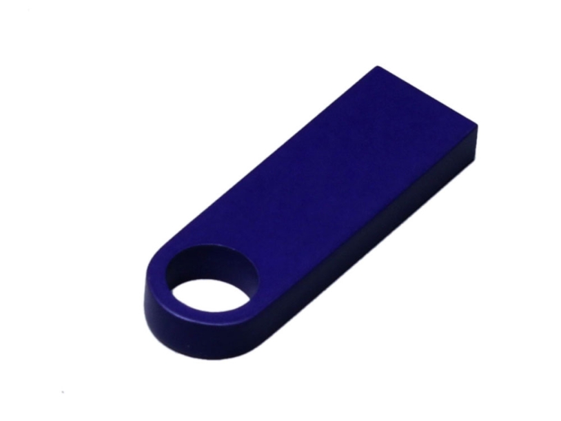 USB 2.0-флешка на 8 Гб с мини чипом и круглым отверстием (синий) 8Gb (Изображение 2)