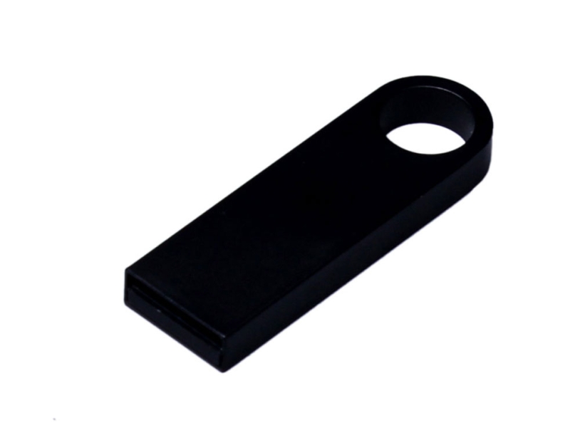 USB 2.0-флешка на 8 Гб с мини чипом и круглым отверстием (черный) 8Gb (Изображение 2)