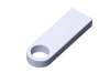 USB 2.0-флешка на 4 Гб с мини чипом и круглым отверстием (белый) 4Gb (Изображение 1)