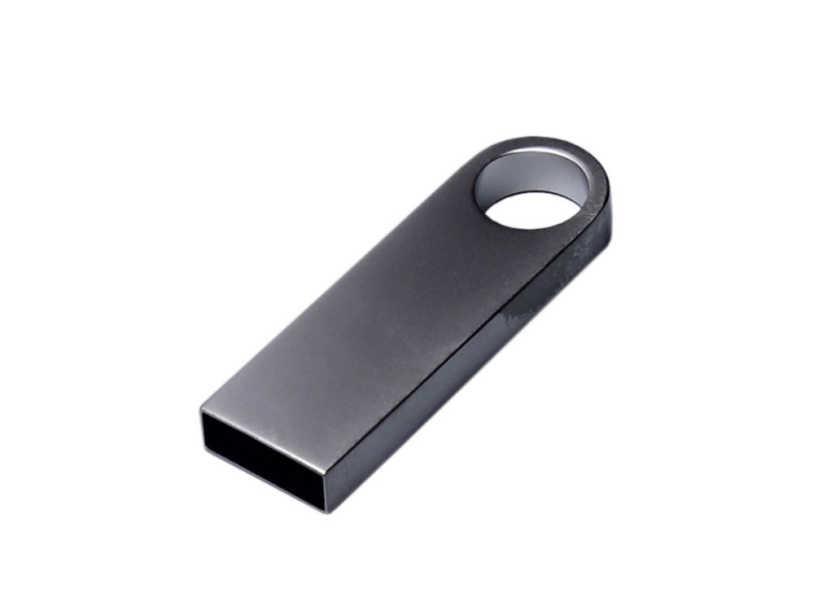 USB 2.0-флешка на 4 Гб с мини чипом и круглым отверстием (серебристый) 4Gb (Изображение 2)