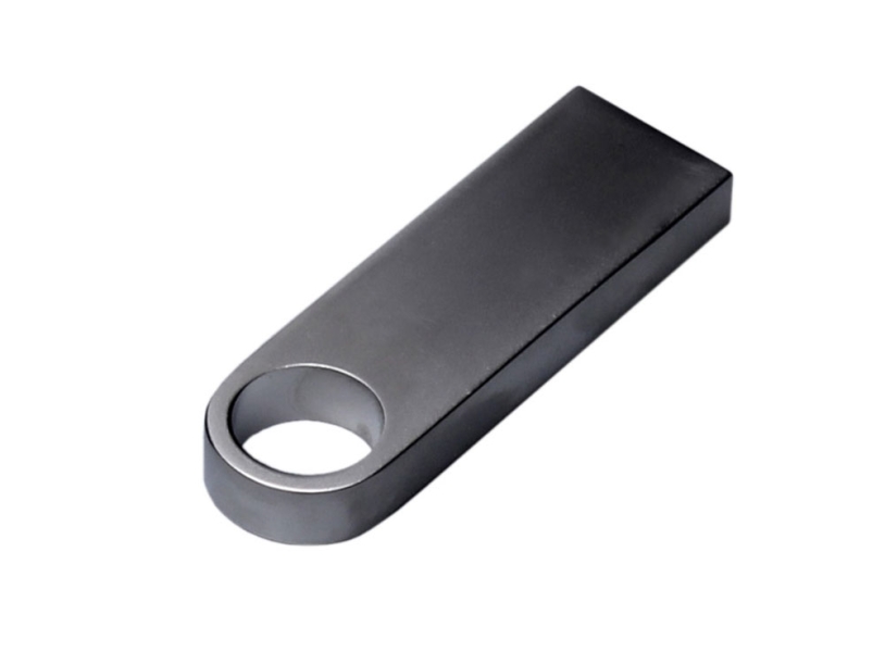 USB 2.0-флешка на 4 Гб с мини чипом и круглым отверстием (серебристый) 4Gb (Изображение 3)