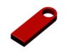 USB 2.0-флешка на 512 Мбайт с мини чипом и круглым отверстием (красный) 512Mb (Изображение 1)