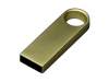USB 2.0-флешка на 512 Мбайт с мини чипом и круглым отверстием (золотистый) 512Mb (Изображение 2)