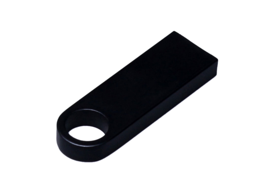 USB 2.0-флешка на 512 Мбайт с мини чипом и круглым отверстием (черный) 512Mb (Изображение 3)